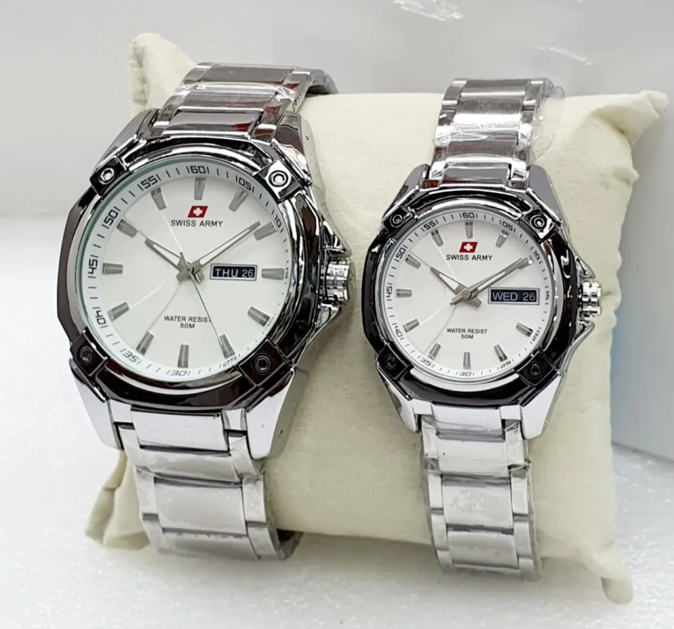 Jam Tangan Couple Swiss Army Automatic Date 100 Original MUTU TERJAMIN Jam Tangan Swiss Army Original Asli Fitur Tanggal Aktif Lengkap dengan Baterai Cadangan dan Box SA82811 Lazada Indonesia