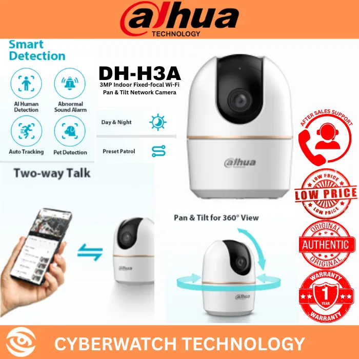 Dahua DH-H3A 3MP indoor WiFi pan/tilt camera