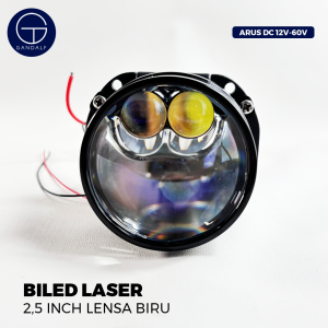 GANDALF Biled Double Laser 2.5 Inch Putih Lensa Biru Fan Bi-LED Projector 18V 65W Kipas