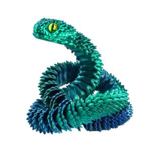 DJDK Realistic 3D Printed Snake Toy Multicolor 30/45/60cm Simulated Snake Ornament Exquisite Home Decor Animal Simulation Model Ornament