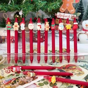 CY🌠🌠🌠 5Pcs Giáng Sinh Gel Bút Sinh Viên Giải Thưởng Phim Hoạt Hình Giáng Sinh Cây Santa Claus Snowman Gel Bút Sáng Tạo Sinh Viên Văn Phòng Phẩm Quà Tặng