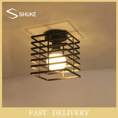 ราคาถูกที่สุด220VE27.LED Retro อุตสาหกรรมโคมไฟสไตล์ยุโรปชุดไฟเพดานโคมไฟระย้าโมเดิร์นเหล็กสีดำไฟตั้งโต๊ะ LED ดูด Wall Light