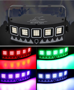 Hot Stage Strobe Light Flash Stage Lighting Sound Activated and Speed Control RGB Strobe Light Flash Party Lighting for Wedding Birthday Club