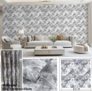 PVC Wallpaper Size：45cm*10m Water proof，no toxic Self-adhesive， no need tools High quality polymeric PVC Film like sticker Good coverage，easy to attach，easy to tear and cleaning Plywood，Concretes，Furniture，Appliances，
