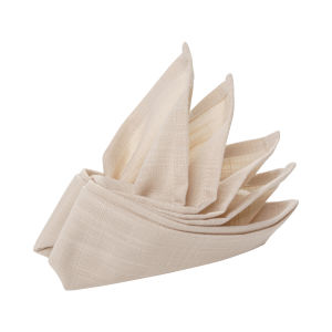Cottage Yarn Napkin Cream Q315 Polylinen Dinner Cloth Table Napkins 51x51cm/20x20”. Pack of 24 or 6 (Natural Cream) Napkins Meja Makan
