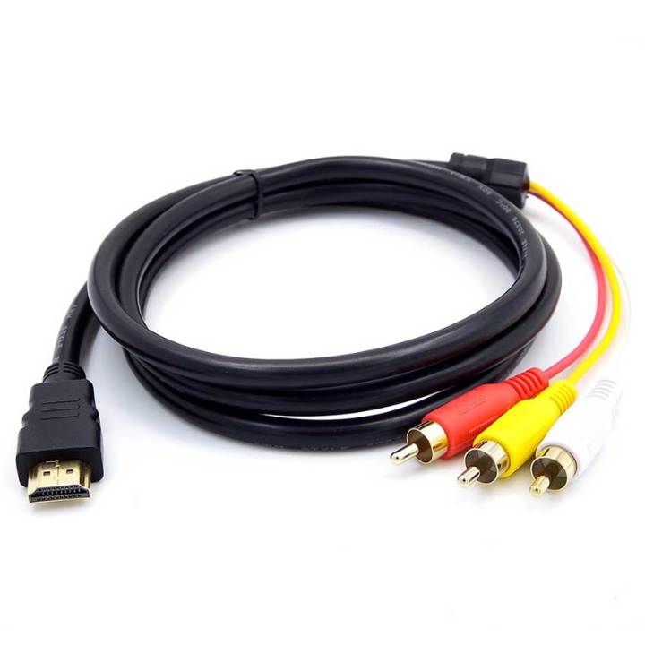 Hdmi Male to 3RCA AV Composite Male M/M Connector Adapter Cable
