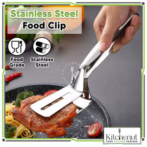 Kitchenut Stainless Steel Steak Clip Klip Pengapit Stik Double Sided Spatula Steak Clamp Frying Shovel Clip BBQ Clip 牛排夹