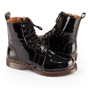 NEFF / Sepatu boot pria docmart kulit mengkilat Resleting samping / Kulit lak TFC 413