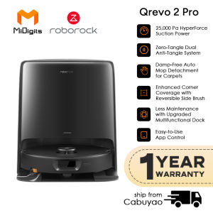 Roborock Qrevo 2 Pro robot vacuum 25000Pa Suction 0%Hair Tangle Auto Mop Self-Washing & Drying