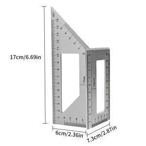 1Pc 45°/90° Aluminum Angle Ruler – Multifunction Woodworking Scribing Tool