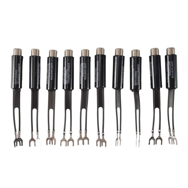 Lot of 10 Indoor Antenna Matching Transformer UHF VHF FM Balun 75-300 Ohm TV