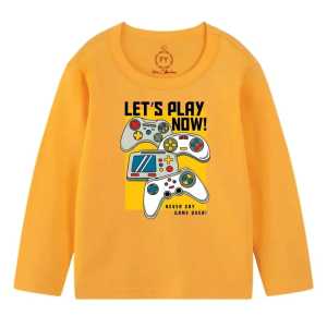 kaos atasan oblong anak laki laki lengan panjang motif GAME STIK PLAY katun 2 -10 thn