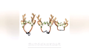 Mischievous Cat Dogs Reindeer Headband Cute Festival Animal Headband with Adjustable Neck Strap Cosplay Accessories