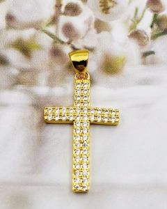 GOLD Plated Cross PENDANT for Necklace Elegant Perfect Collection Daily Fashion Accessories for Women
