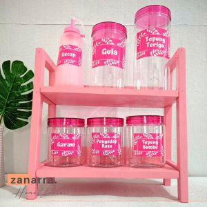 Rak Bumbu Dapur Susun Pink Tempat Bumbu Bentuk Rak Dapur Dari Kayu Warna Ungu Shabbychic