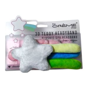 The Creme Shop 3D Teddy Headyband™ in "Shooting Star" - Plush Spa Headband - Cruelty-Free Vegan