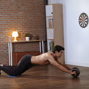 Inmazing Dual Wheel Abs Roller Gym Fitness Trainer Ab Training Abdominal Core Power Stretch Workout Exercise*FREE Knee Mat *