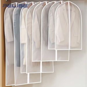 Pelise Clothing Dust Cover PEVA for home use washable thickened transparent garment hanging bag waterproof coat storage dust bag