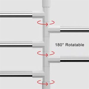 Giá treo khăn tắm xoay 180 độ thanh treo inox sang trọng chống gỉ dán tường siêu chắc không cần khoan vít