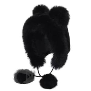 Furry Soft Ear Bear Hat White Headwear for Women Winter Cycling Climbing Skiing Furry Bear Hat Thick Lining