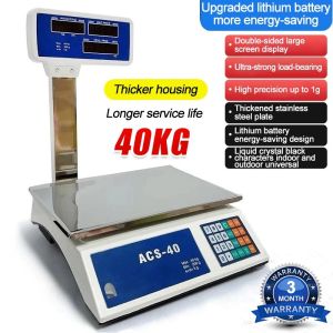 Commercial Stall Stand Pole VegetablePricing Scale 1kg to 40kg RechargeableDigital Scale