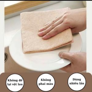 Set 10 Khăn Lau Xơ Mướp Đa Năng Siêu Thấm Hút Khăn Lau Bếp Tách Mỡ Làm Sạch Bếp Bàn ĂnMọi Bề Mặt-NIEVE