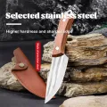 Kitchen Knife High Carbon Steel Boning Knife Handmade Forged Meat Knife Chef Knife with Sheat. 