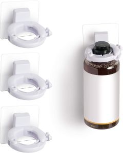 Removable Wall Adhesive Shampoo Holder Hand Body Wash Conditioner Personal Care Product Drill-Free Organizer Bottle Holder Minimalistic Shower Caddy