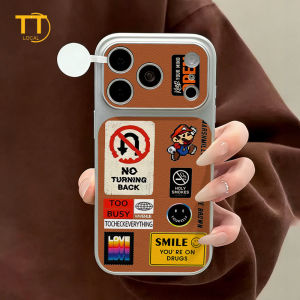 Tri-Town Luxury Leather Cartoon Boy Mens Case For iPhone 17 16 15 11 12 13 14 Pro Max Hard Back Cover Skin Feel Casing with Phone Strap #EV90
