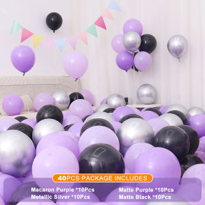 40pcs Pastel Purple Balloons Decoration Set 12inch Lavender Theme Latex Balloon Garland Arch Kit Violet Color Macaroon Balloon For Baby Shower Birthday Wedding Valentines Party Decor