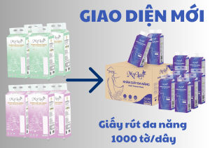 Khăn giấy cao cấp MyLan giấy rút treo tường 1000 tờ 4 lớp bằng bột gỗ nguyên sinh