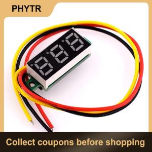 【PHYTR】 Ultra Small Green Digital DC 0.28 Inch Ultra Small Digital DC Voltage Meter LED Voltage Display Adjustable Digital Display Three Wire DC0-100V Battery Voltmeter