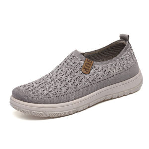 [Free Shipping] New Women’S Knitted Elastic Thick-Soled Breathable Shoes Non-Slip Soft-Soled Versatile Loafers For Moms Casual Shoes