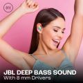 JBL Wave Buds in-Ear Earbuds (TWS) with Mic, App for Customized Extra Bass EQ, 32 Hours Battery and Quick Charge, IP54 Water & Dust Resistance, Ambient Aware & Talk-Thru, Google FastPair (Beige). 
