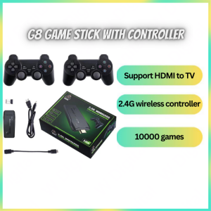 2.4G Game Console Game Stick M8 2.4G Double Wireless Controller Family Game Stick 4K UHD 10000 Games 64GB Retro Classic Games For PS1/GBA/MD