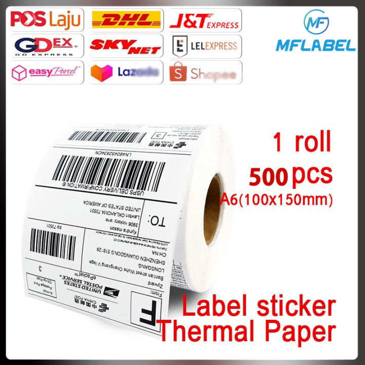 A6 Sticker Roll Heart100x150mm 350 500pcs Air Waybill Shipping Label