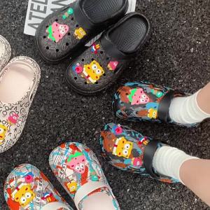 New Style Closed-Toe Slippers For Women Outdoor Perforated Shoes Summer Thick-Soled Height-Increasing Beach Sandals For Men