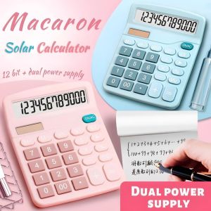 12 Digits Electronic Calculator Cute Calculator Solar Cell Calculator Office Supplies