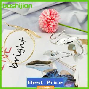 bashijian Bohemian Butterfly Leaf Charm Upper Bracelet Arm Chain Metal Hollow Out Geometric Pattern Retro Arm Cuff Bangle Body Bracelets