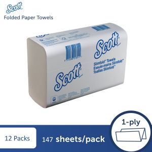 Scott Slimfold Hand Towels 5856 - Folded Paper Hand Towels - 12 Clips x 147 White (1764 Total)