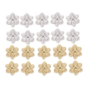 baoda Christmas Gift 50Pcs Set Filigree Flower Crafts Charms Connectors DIY Pendant Jewelry Findings