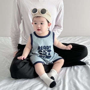 Baby Romper Summer Thin Korean Style Boys Clothing Summer Cool Vest Newborn Toddler Summer Crawling Suit