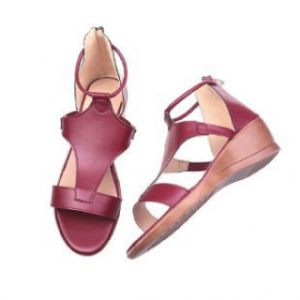 [Free Shipping] Plus-Size Roman Retro Simple Casual Wedge Heel Buckle Strap WomenS Sandals In Stock Breathable Lightweight Comfortable Flat-Soled
