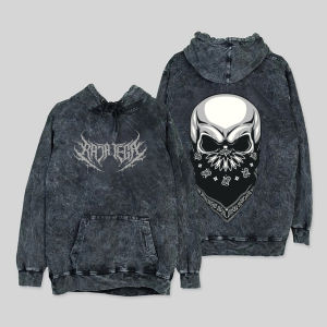 jaket hoodie Washing distro tengkorak Estetik {BAHAN COTTON BABY TERRY} Cowok Cewek terbaru 2023 - hoodie SandWash Sweter Black Wash Premium
