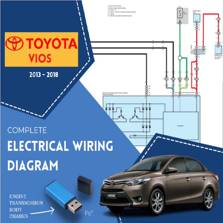 Vios Yaris 2007 to 2021 Automotive Electrical Wiring / Repair Manual