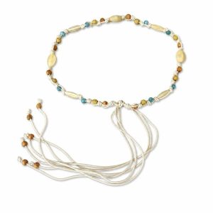 LIVELYN 170cm Braided Beads Belt Adjustable Dopamine Style Knotted Long Belts Elegant Bohemian Dress Decoration Belt for Women