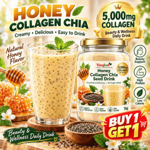 [BUY 1 GET 1] Honey Collagen Chia Seed Drink Powder | Daily Beauty Wellness | Natural Honey Flavor