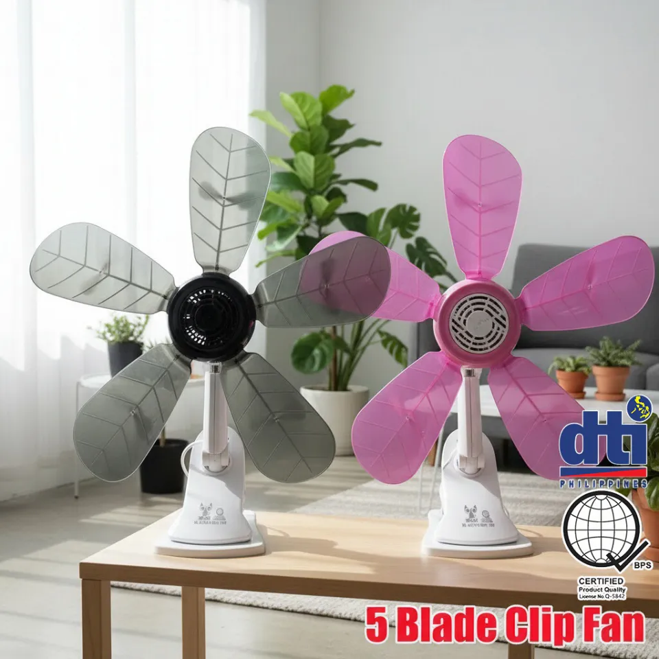 SYCAT 5 Blade Clip Fan Adjustable Portable Desk Clip Fan Electric Fan W/ Clip, Clover Fan Anti-Heat Clip Electric Fan