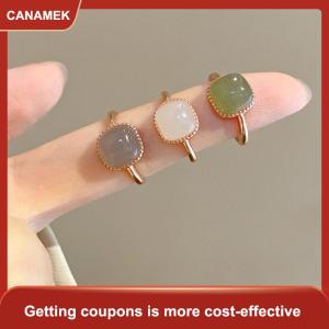【CANAMEK】 Cổ Điển Nhân Tạo Ngọc Vuông Vòng Mùa Thu Mùa Đông Trung Quốc Phong Cách Pha Lê Hình Học Vòng Tay Cho Phụ Nữ Đồ Trang Sức Thời Trang