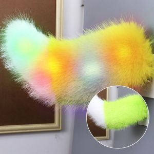 SJJL Đèn nhiều màu sắc Đuôi xe điện điều khiển từ xa Có thể sạc lại Lông xù Đuôi cáo điều khiển bằng giọng nói Dễ thương Tự dính Xe đạp vẫy đuôi Tất cả các phương tiện
